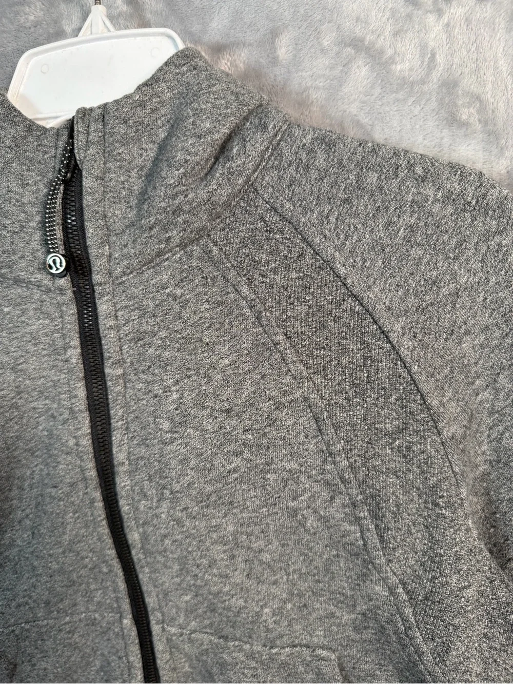 lululemon athletica Heather Gray Cropped Zip Bomber Jacket